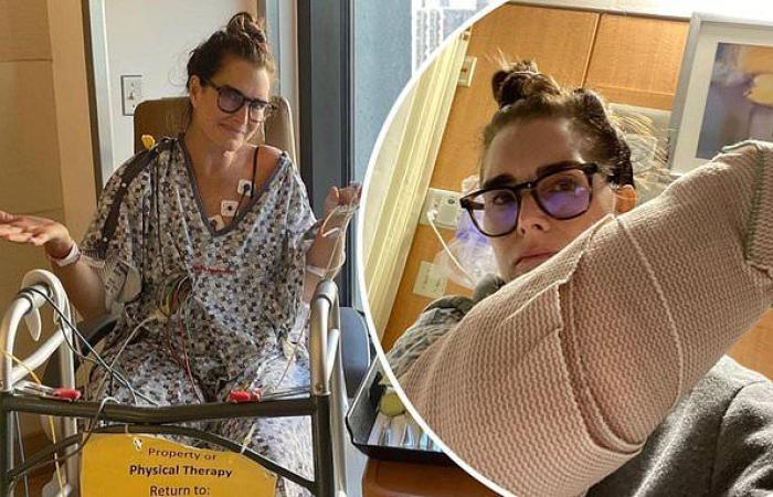 Brooke Shields shares snaps of herself in hospital after battling