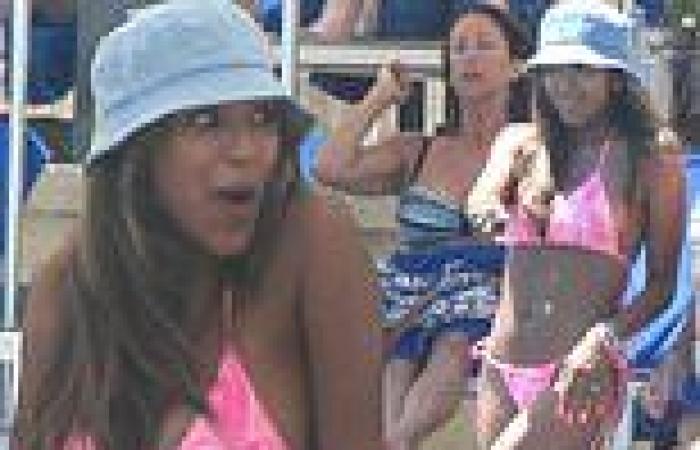 The Bachelorette co-host Tayshia Adams flaunts bikini body while poolside at ...
