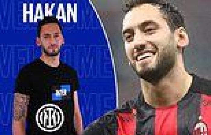 sport news AC Milan midfielder Hakan Calhanoglu completes shock move to Inter Milan on ...