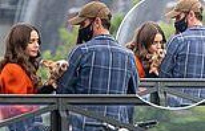 Lily Collins kisses her dog Redford and chats to fiancé Charlie McDowell on ...