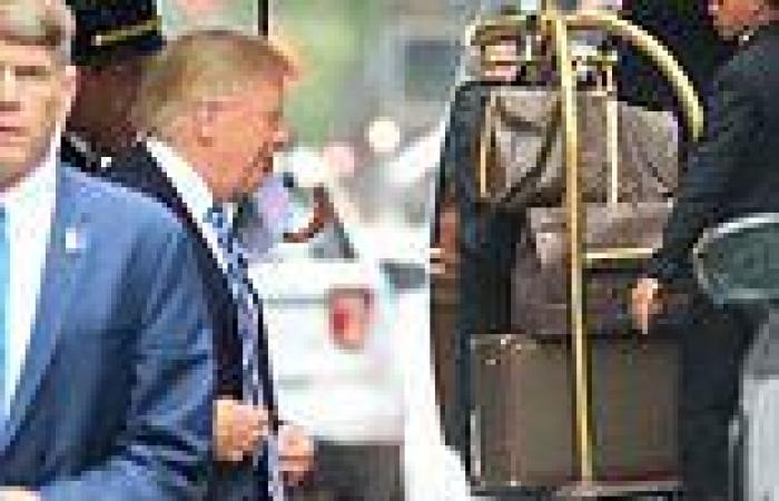 Trump denies asking DOJ to go for SNL as he leaves Trump Tower with Gucci ...