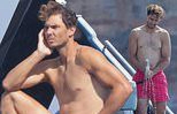 Rafael Nadal strips off to reveal tan lines as he enjoys downtime on his lavish ...