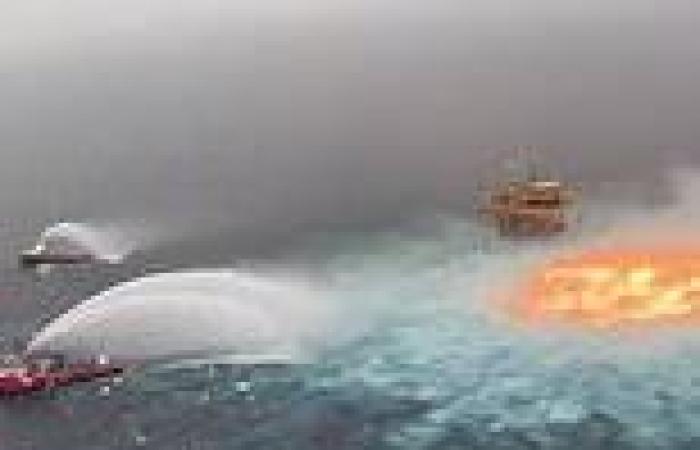 Ocean is in flames in the Gulf of Mexico after a gas leak in an underwater ...