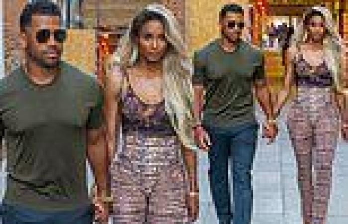 Ciara arrives with husband Russell Wilson at Harry's Bar in Venice by water taxi