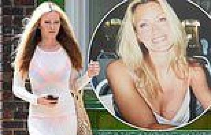 Caprice Bourret, 49, sets pulses racing in a sheer white knitted dress and a ...