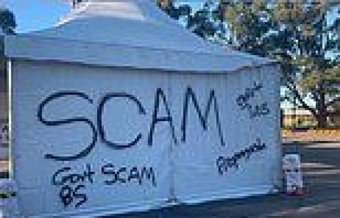 Sydney Covid testing clinic graffitied  with claims the pandemic is  a ...
