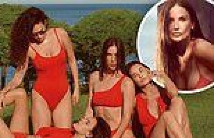 Demi's Angels! Moore, 58, and her three daughters pose in matching swimsuits ...