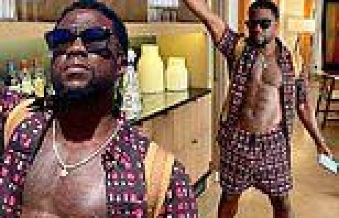 Kevin Hart reveals rock hard abs as he tells followers he's 'drinking at 10am' ...