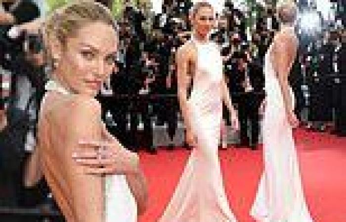 Cannes Film Festival: Candice Swanepoel wears figure-hugging cream gown on red ...