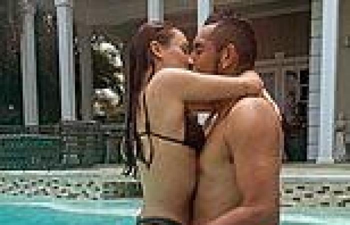 Nick Kyrgios kisses girlfriend Chiara Passari in the pool