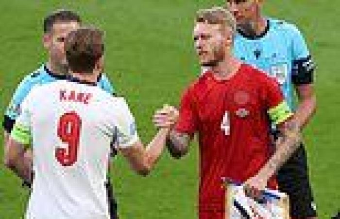 sport news Euro 2020: England players present Denmark with a Christian Eriksen shirt ...