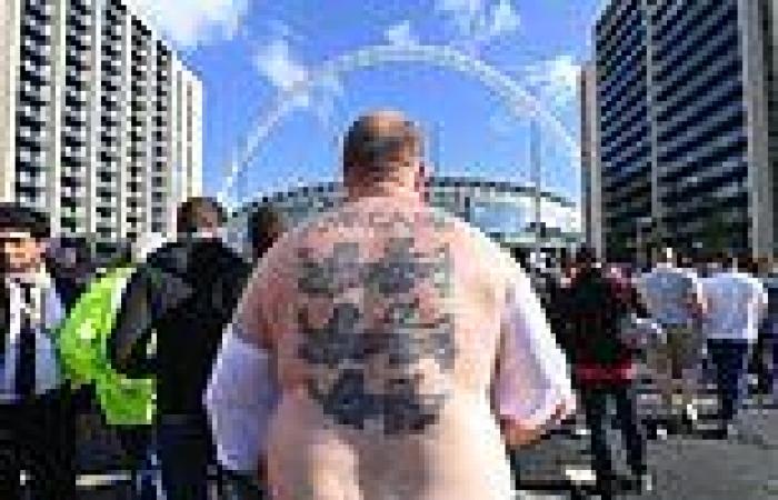 Three Lions fan who showed off his tattoos on Wembley Way becomes a social ...