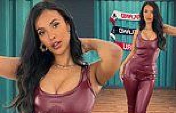 Maya Jama shows off sizzling curves in maroon PVC body