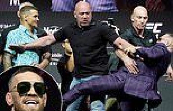 sport news UFC 264: Conor McGregor attempts to KICK Dustin Poirier as UFC pair come face ...