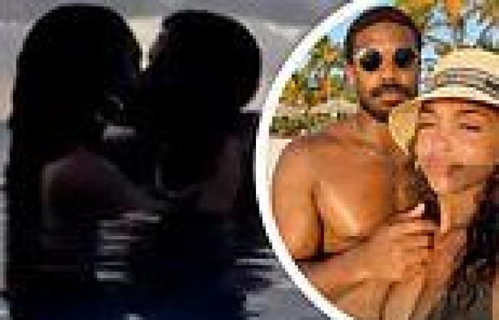 Michael B. Jordan and girlfriend Lori Harvey kiss as they enjoy a dip in an ...