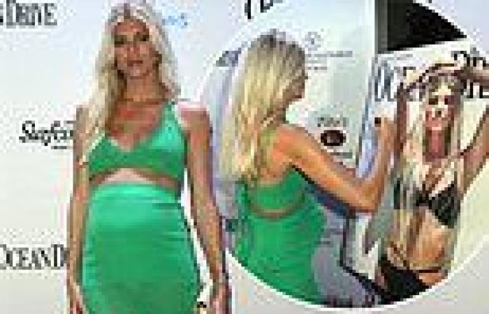 Devon Windsor shows off baby bump in tight green peekaboo dress at Ocean Drive ...