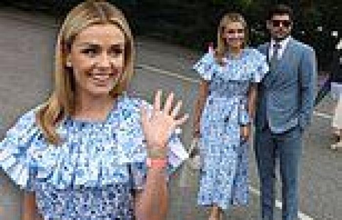 Katherine Jenkins looks radiant in floral dress as she joins husband Andrew ...