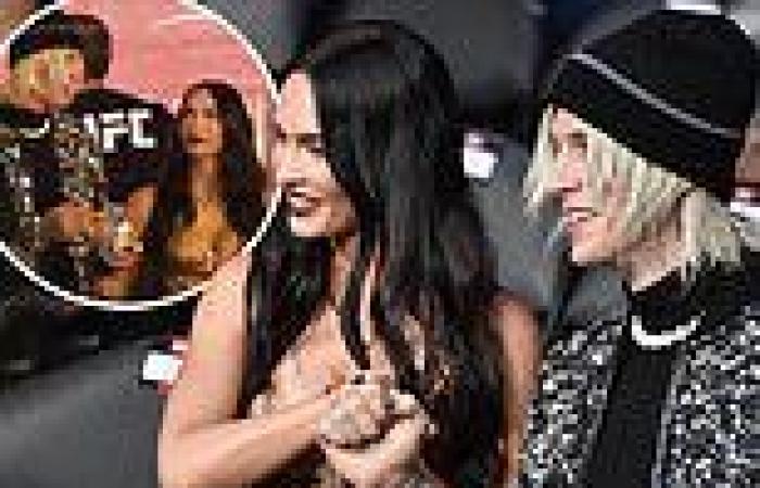 Megan Fox looks besotted with beau Machine Gun Kelly at the star-studded UFC ...