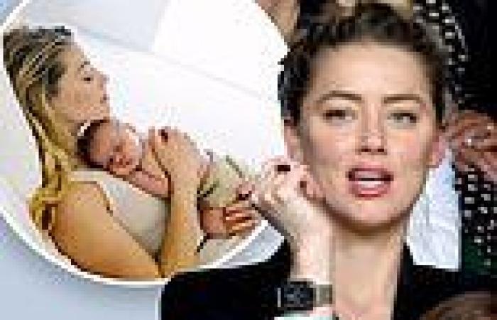 Amber Heard spotted at Wimbledon in first outing since announcing she welcomed ...