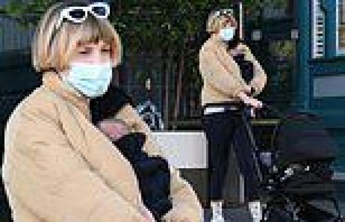 Model Kate Peck steps out with her newborn son Montgomery in Sydney