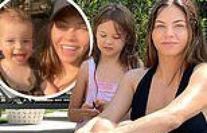 Jenna Dewan poses in black swimsuit as she enjoys fun in the sun with her kids ...