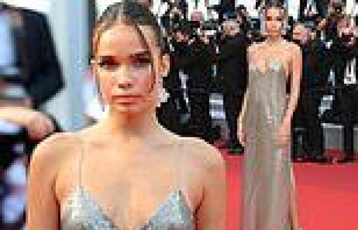 Cannes Film Festival: Hana Cross wows in a plunging dress on the red carpet at ...