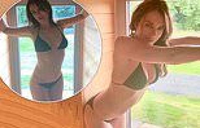 Elizabeth Hurley leaves VERY little to the imagination as she poses in a skimpy ...