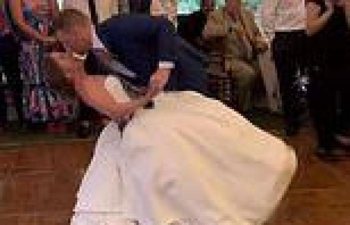 Ouch! Bride dislocates her knee during her first dance