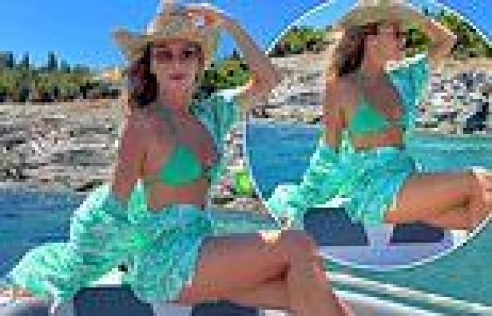 Amanda Holden sends temperatures soaring in a tiny green bikini top while ...