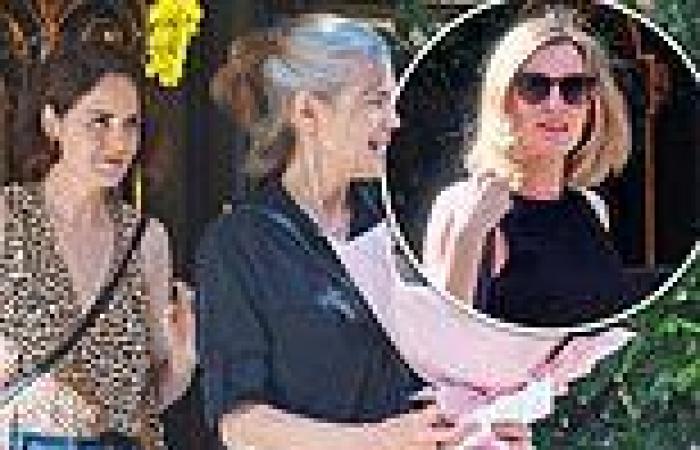 Downton Abbey stars Michelle Dockery and Laura Carmichael enjoy co-star's 60th ...