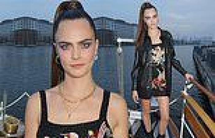 Cara Delevingne stuns in black dress as she parties with Formula E chairman ...