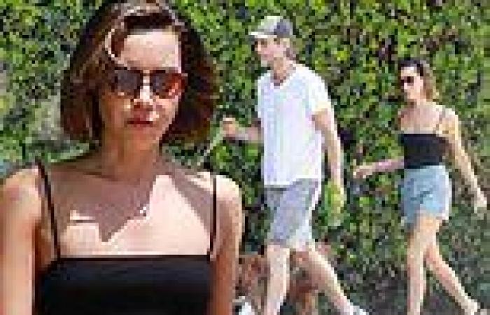 Aubrey Plaza and 'darling husband' Jeff Baena take their dogs for a walk in Los ...