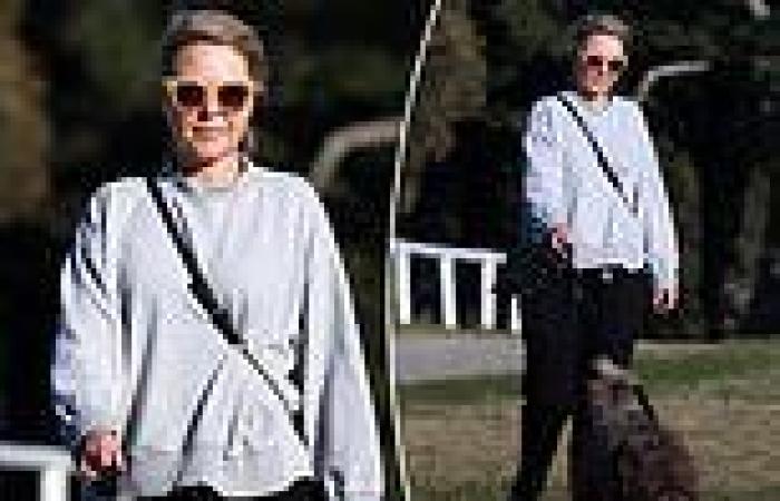 Georgie Gardner appears downcast as she dons a casual ensemble and walks her ...
