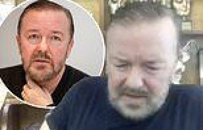 Ricky Gervais left in agony after tweaking an existing back pain while tying ...