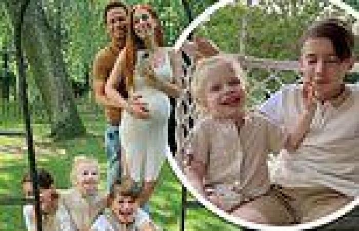 Stacey Solomon showcases her growing baby bump in sweet snap with her sons ...