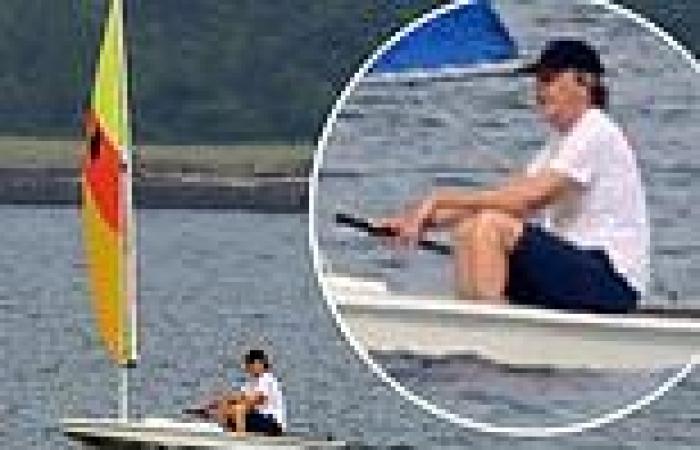 Sir Paul McCartney enjoys day out on his sailboat in the Hamptons
