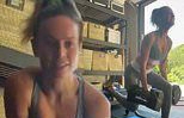 Brie Larson shares another punishing workout as she flexes her muscles doing ...