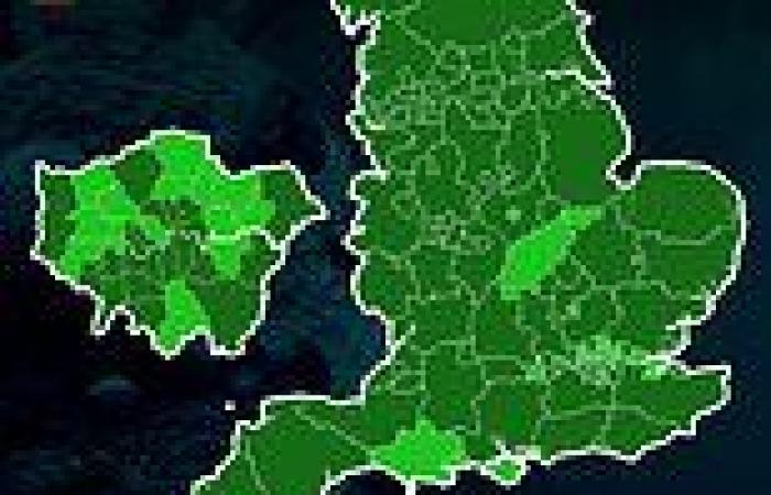 Covid cases fell in ALL of England's 149 authorities last week, map reveals