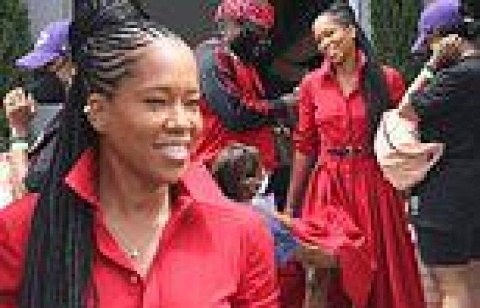 Regina King is back to work filming a commercial in LA... after blissing out ...