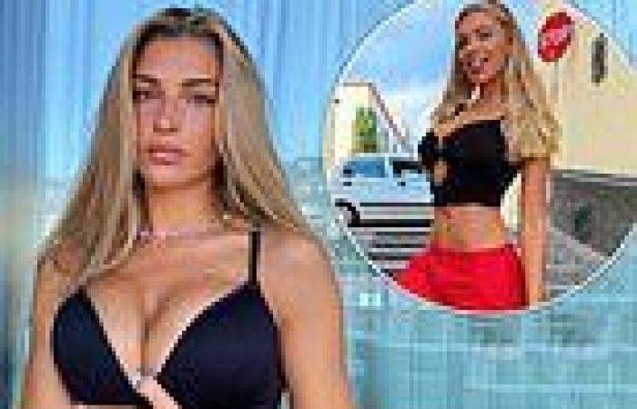 Zara McDermott sets pulses racing in a plunging black bra as she poses for a ...