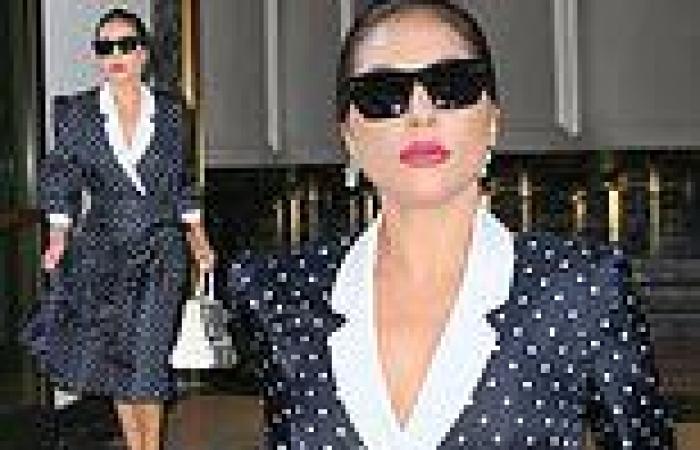 Lady Gaga shows off her spot-on eye for style in splendid polka dot dress