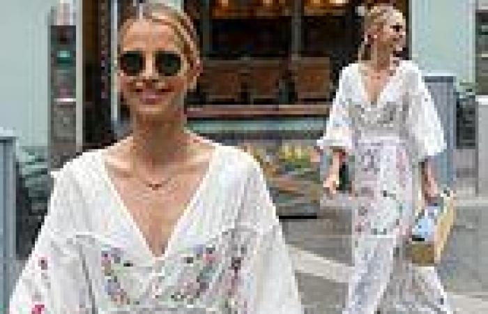 Vogue Williams embodies summer chic in a modern Bohemian maxidress