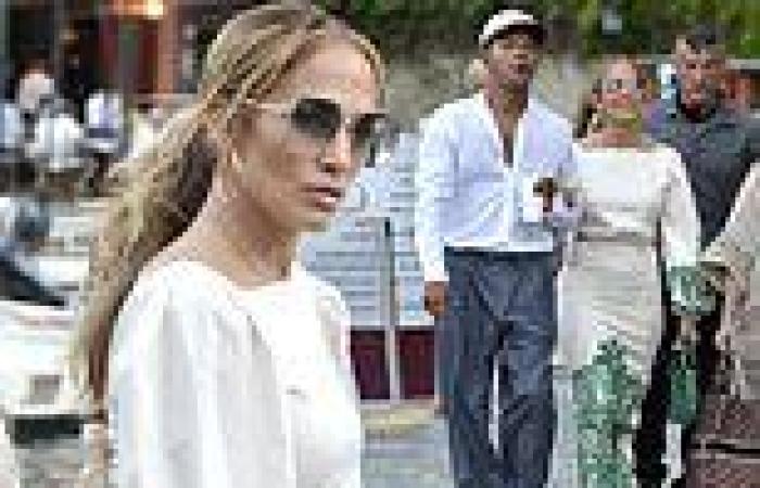 Jennifer Lopez stuns in glam floor-length dress as she wraps up idyllic ...