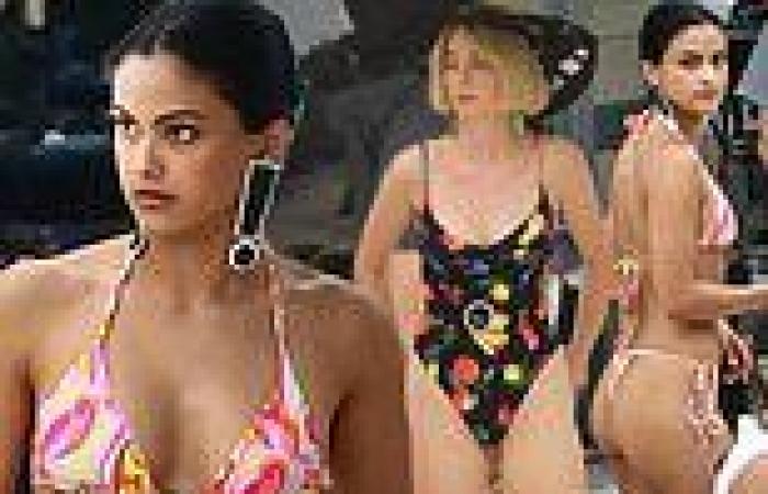 Camila Mendes and Maya Hawke don bathing suits as they continue to film ...