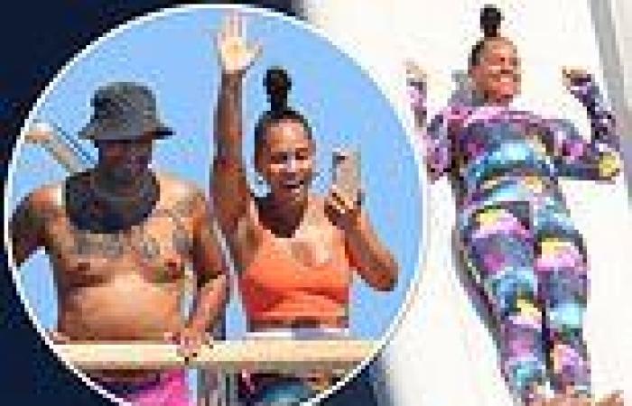 Alicia Keys and hunky shirtless husband Swizz Beatz let loose on a superyacht ...
