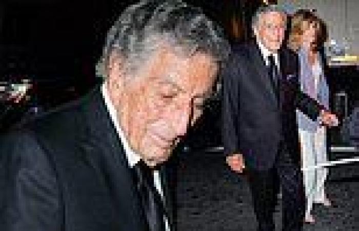 Tony Bennett steps out on arm of wife Susan Crow after final show with Lady Gaga