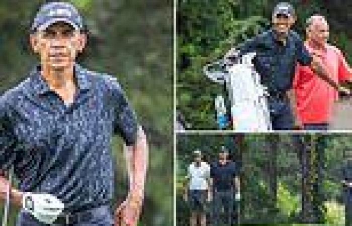 Barack Obama spends the day golfing ahead of his 60th birthday celebration