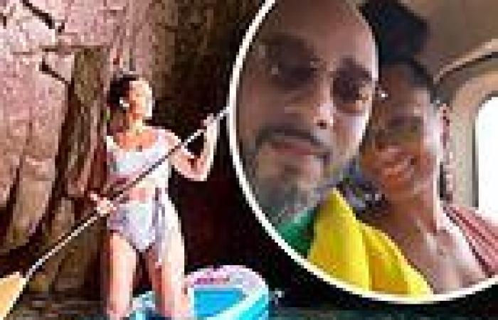 Alicia Keys flaunts bikini body while paddle boarding through French sea cave