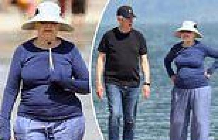Bill and Hillary Clinton were spotted on the beach Tuesday during their annual ...