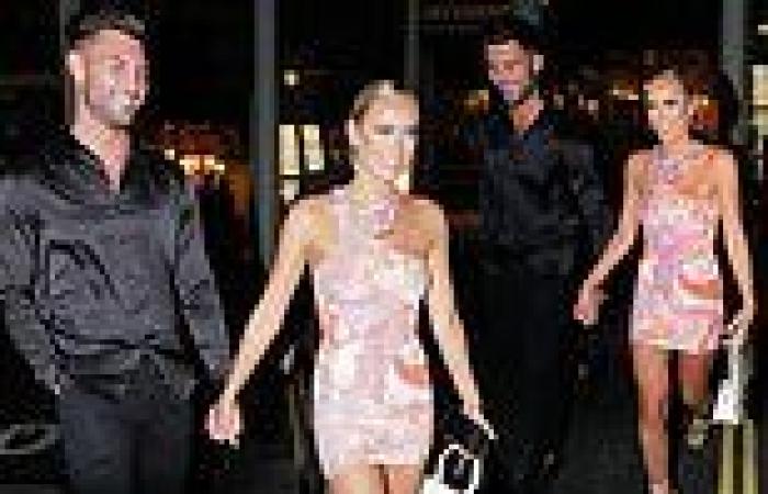 Millie Court wows in a thigh-skimming bodycon dress on a romantic date with ...